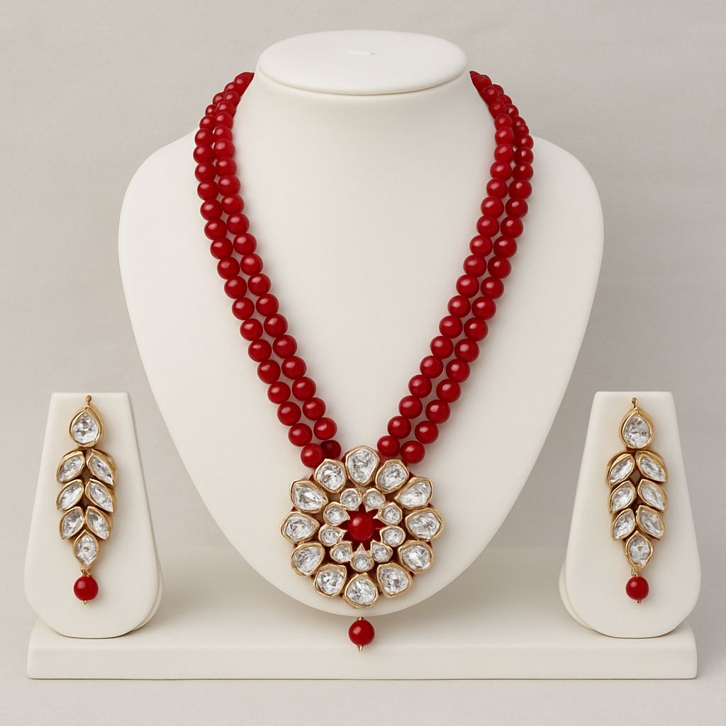 Ruby Blossom Elegance Necklace set