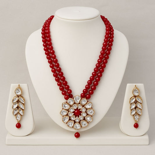 Ruby Blossom Elegance Necklace set